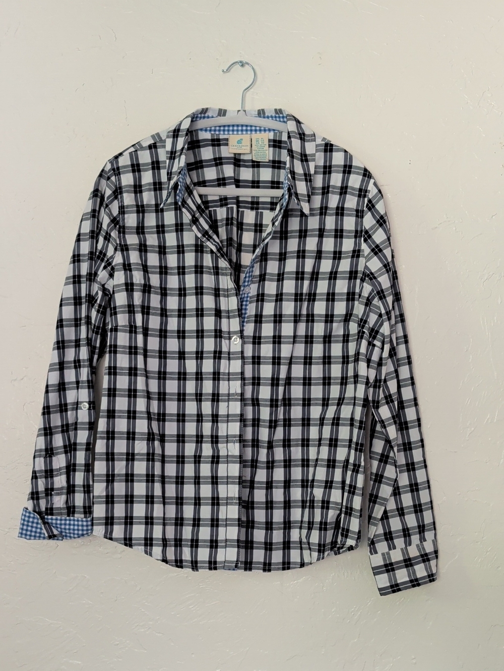 Caribbean Joe Black & White Plaid Button-Down Shirt